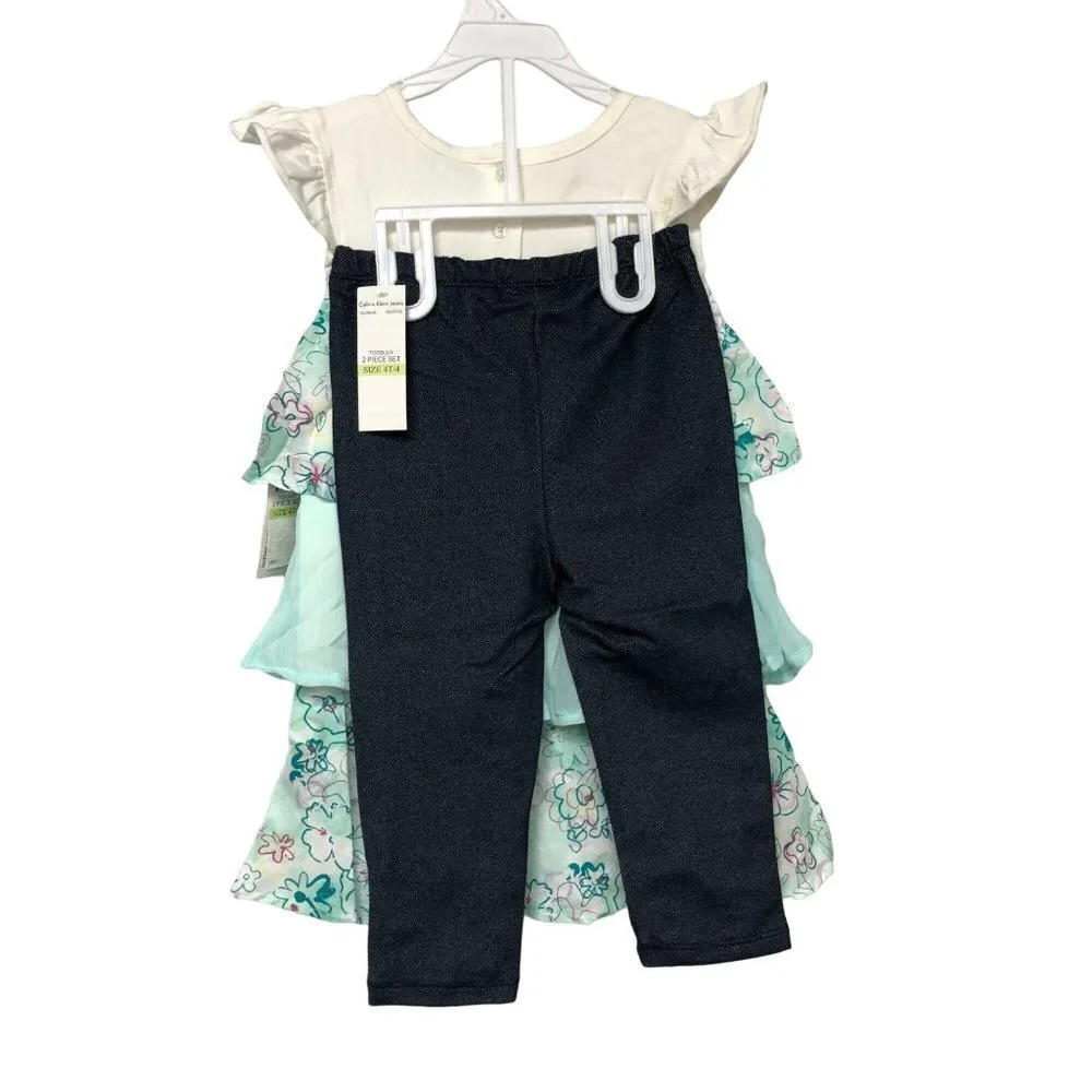 CALVIN KLEIN JEANS  GIRLS TWO PIECE SETS‎ DRESS & LEGGINGS SIZE 4T NEW WITH TAG